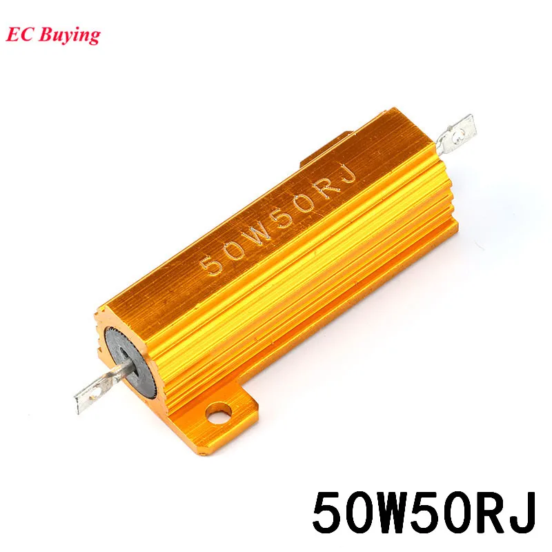 RX24 50W 50R Metal Aluminum Case Resistor Heat Sink High Power