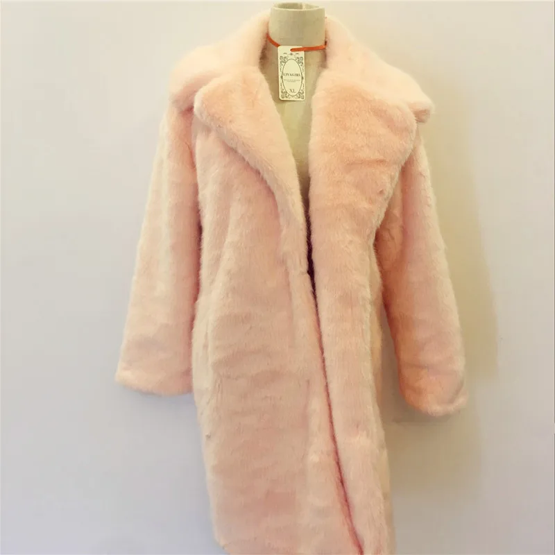Лидер продаж, зимнее женское пальто из искусственного меха норки с длинными рукавами, пальто с отложным воротником, Толстая теплая верхняя одежда из искусственного меха, XHSD-180