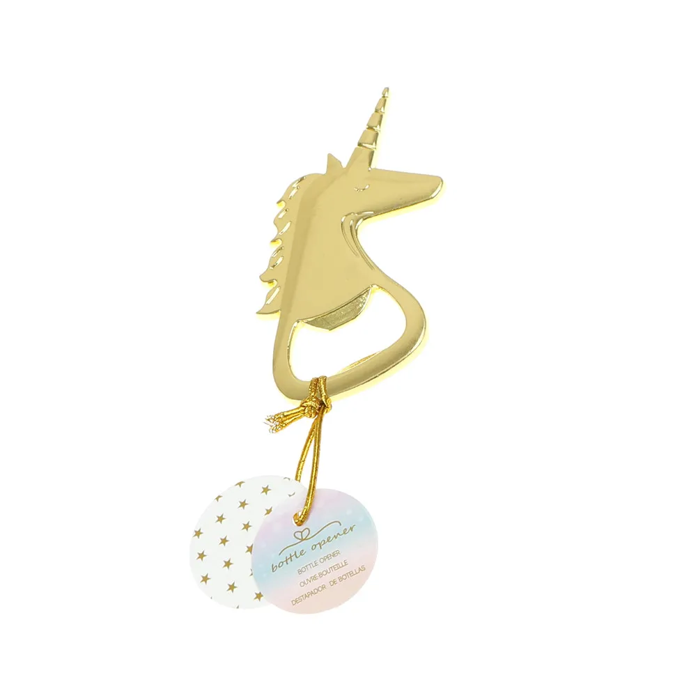 

4.5*10CM Golden Unicorn Alloy Bottle Opener Wedding Favor Unicorn Party Supplies Travel Souvenirs Christmas Decoration