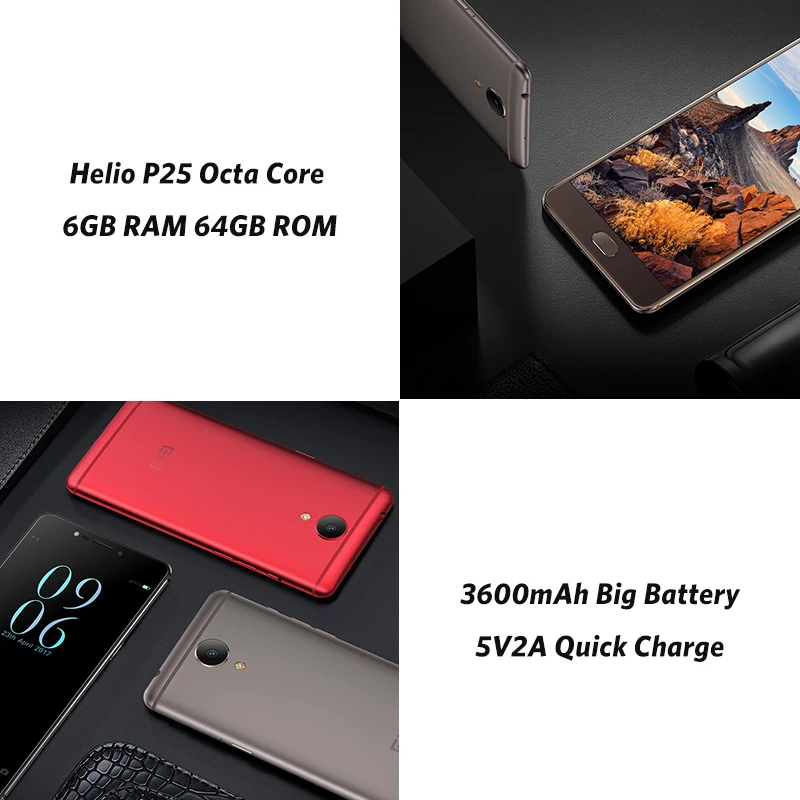 Elephone P8 Helio P25 Восьмиядерный 5 дюймов мобильного телефона Android 7 0 6 ГБ Оперативная