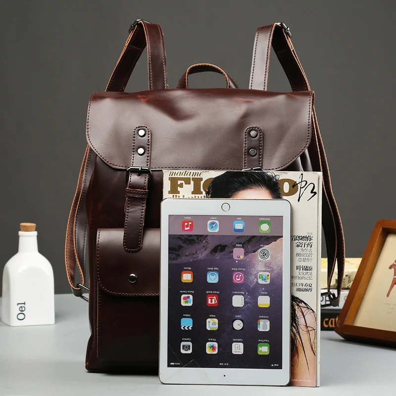 Кожаный рюкзак Tidog Crazy Horse ретро для отдыха|crazy horse leather backpack|leather backpackleisure backpack |