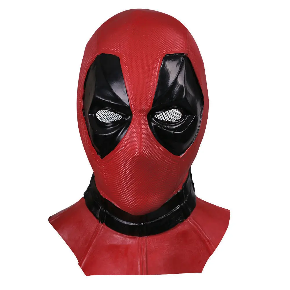Movie Deluxe Adult Latex Deadpool Mask Cosplay Deadpool Full Face Helmet Handmade Halloween Party Prop (2)