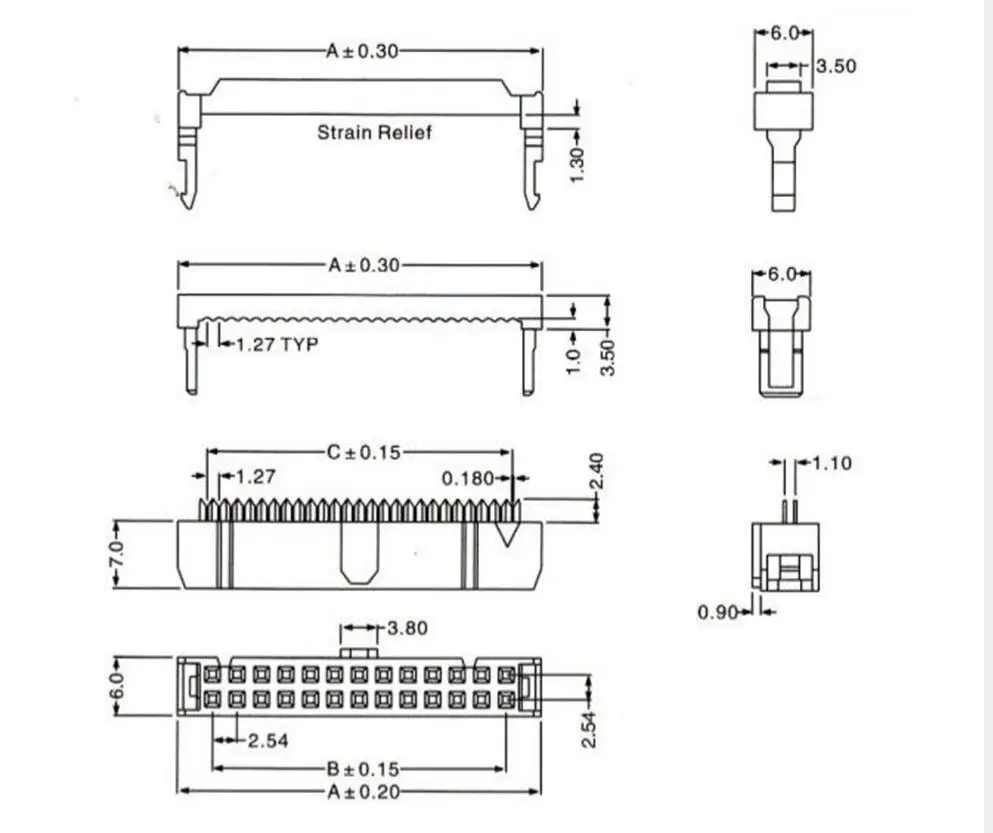 10 шт./набор, FC-6P FC-8P FC-10P FC-14P FC-16P для FC-40P IDC разъем 2x5 Pin Dual Row шаг 2,54 мм разъем IDC 10-контактный кабель Разъем