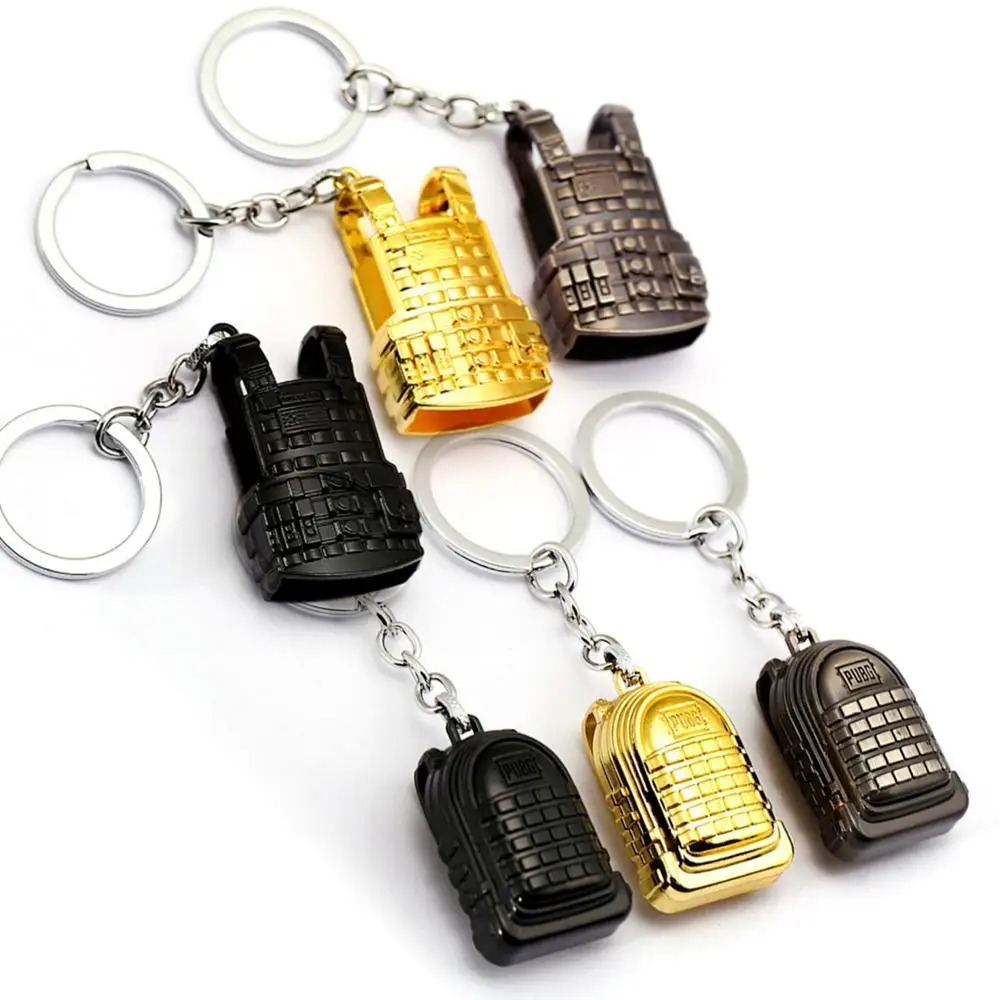 

2019 Cartoon keychains pendant Eat chicken Jedi survival battle royale PUBG body armor three-level backpack key chain ring