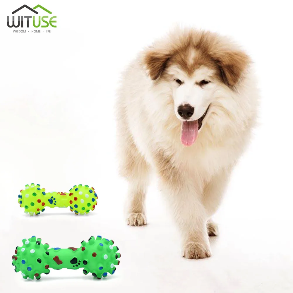 S/M Evade Glue Dog Toy Pet Puppy Teething Chew Dog Bone Toy Squeaker