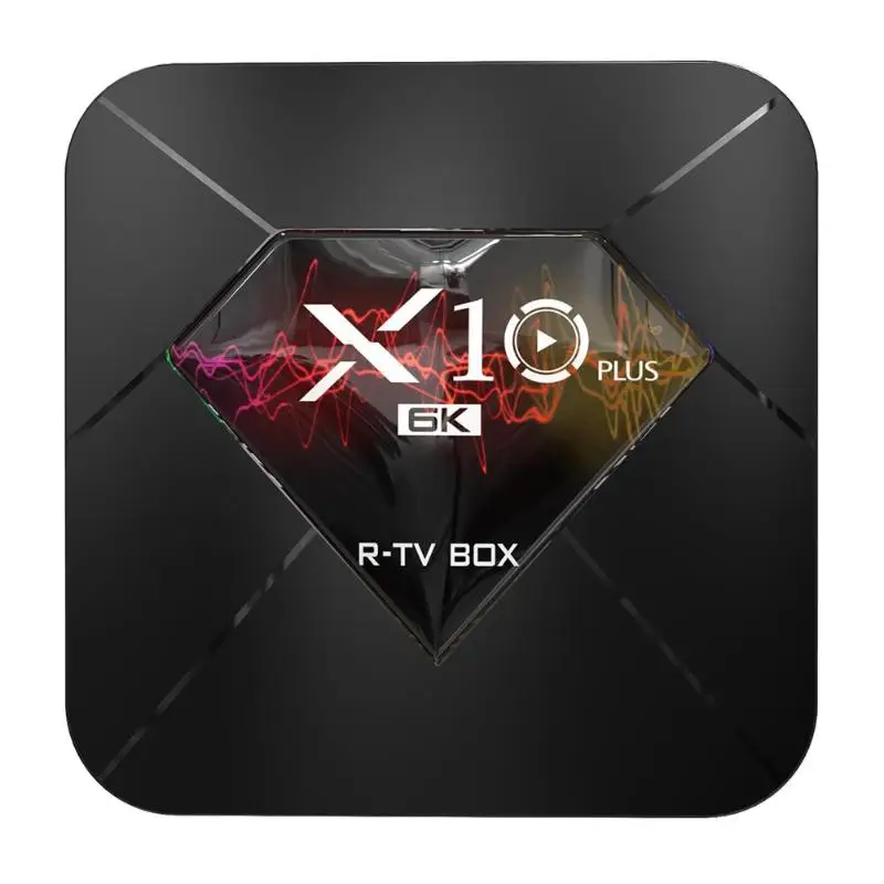 X10 плюс ТВ коробка MJPEG и JPEG бесконечное Pixel декодирования Android 9,0 4 + 64G Quad-Core Wi-Fi 3D H.265 6 K Декодер каналов кабельного телевидения