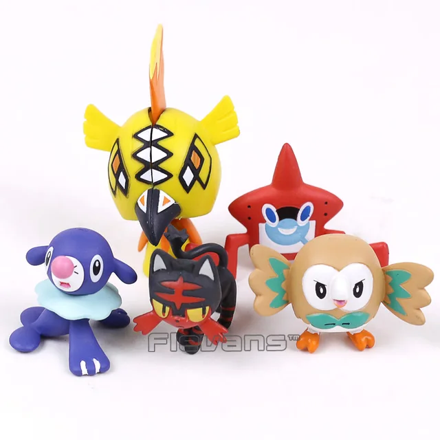 Anime Cartoon Sun & Moon Rowlet Litten Popplio PVC Figures