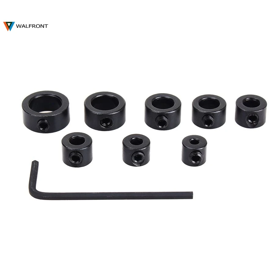 

8Pcs/set 3-16mm Positioner Spacing Ring Locator Drill Bit Depth Stop Collar Ring Woodworking Drill Bit Hex Wrench
