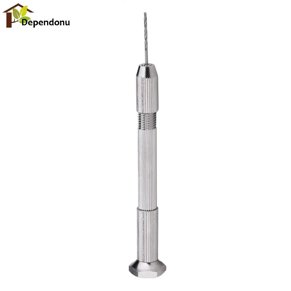 

Mini Micro Aluminum Hand Drill With Keyless Chuck +10x High Speed Steel Twist Drills Rotary Tools Wood Drilling Tool