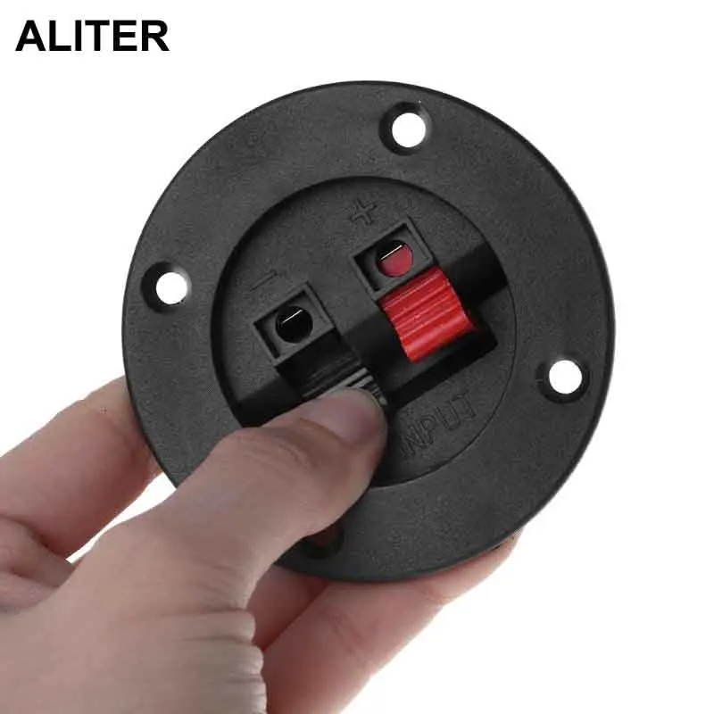 

2PCS Terminal Round Cup Connector Parts Express Spring Clip Double Binding Post Screw Wire Gold Car Subwoofer Speaker Box Black