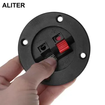 

2PCS Terminal Round Cup Connector Parts Express Spring Clip Double Binding Post Screw Wire Gold Car Subwoofer Speaker Box Black