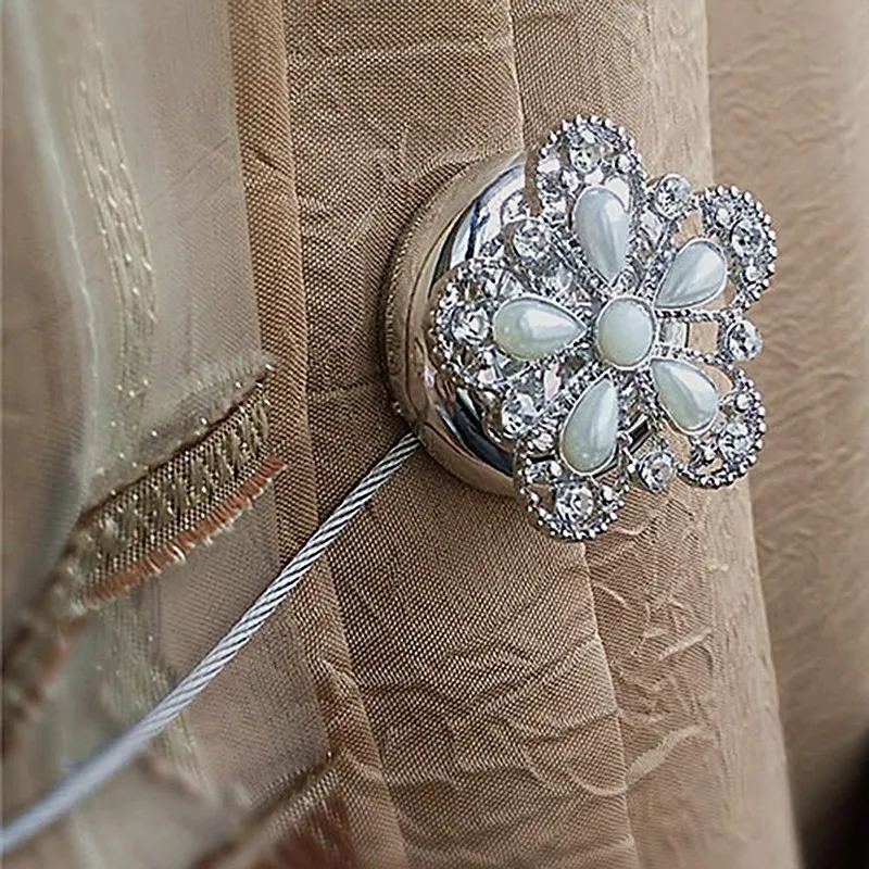

2018 Resin Flower Shape Magnet Curtains Tie Buckle Window Curtains Magnetic Tieback Holder Curtain Strap Accessories