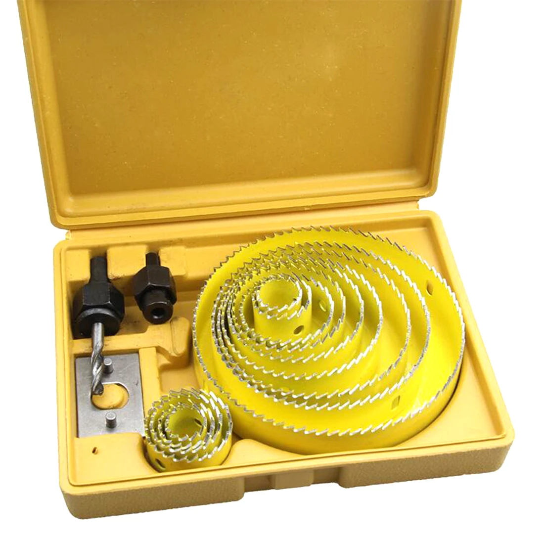 

Yellow Hole Saw Cutting Set Kit Drilling Tool Wood Metal Cutter 19-127mm high quality Mandrels Saws Core Drill Bits Woodworking