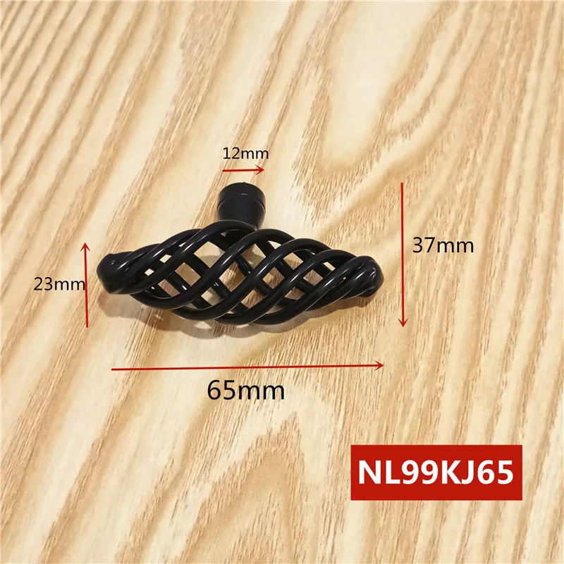 65mm Винтаж черный цвет, для шкафов ручки выдалбливают клетка ручки шкафчик дверная стяжка ручка для мебели - Цвет: 65mm