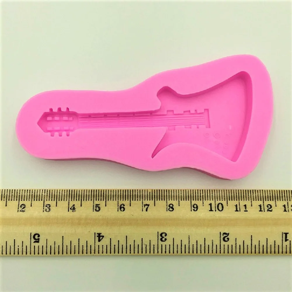 Music Guitar Shaped DIY Silicone Fondant Mould Cake ...