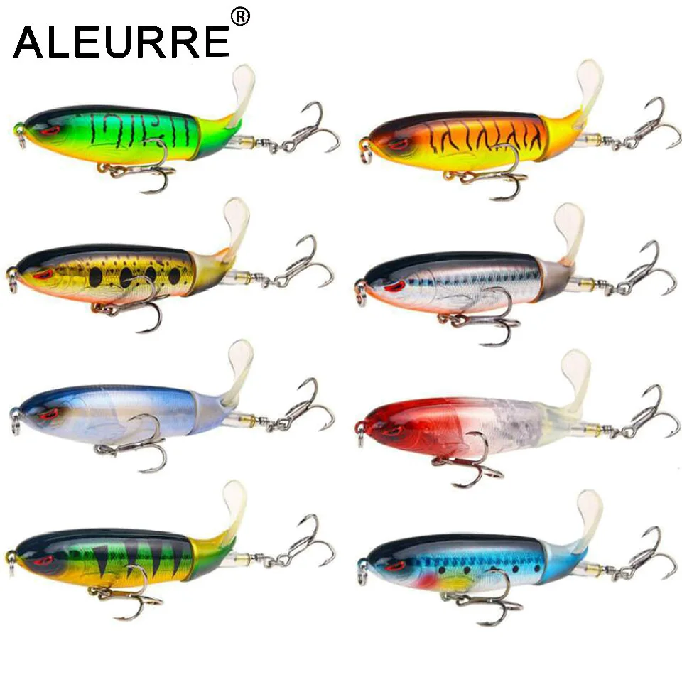 

Boxed Quality Whopper Plopper 10cm/ 13g Artificial Top Water Fishing Lure Hard Bait Wobbler Rotating Soft Tail Fishing Tackle
