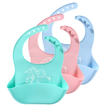 

Baby Food Grade Silicone Cute Baby Bibs Kid Infant Slabber Baby Baby Bibs Soft Silicone Bib Waterproof Saliva Dripping