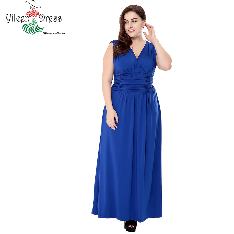 2018 Plus Size Women Dress Floor Length Empire Dresses Big Size Roma