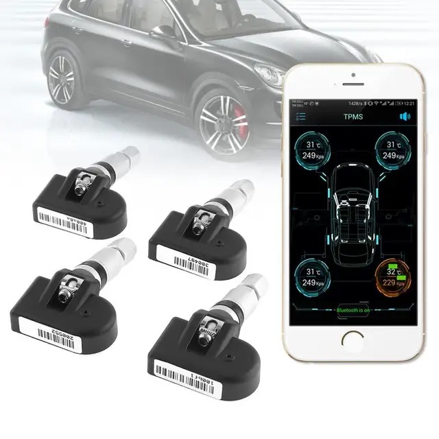 Cheap Universal 4pcs Car TPMS Bluetooth 4.0 Tyre Tire Pressure Monitoring System APP Display Internal Sensors Support Android IOS Cheap Universal 4pcs Car TPMS Bluetooth 4.0 Tyre Tire Pressure Monitoring System APP Display Internal Sensors Support Android IOS