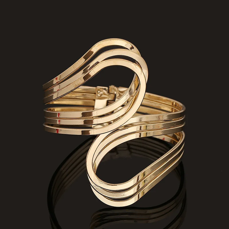 Модные золотые серебряные браслеты в стиле панк хип-хоп, браслет для женщин, бижутерия, модные аксессуары - Окраска металла: Gold Style 1