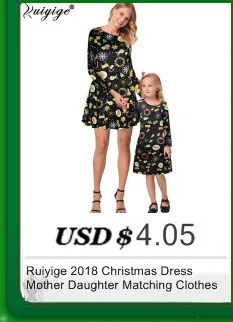 Ruiyige/ г.; платья для мамы и дочки; рождественские платья для женщин и девочек с принтом Санты; вечерние платья; Vestido; Одинаковая одежда для семьи