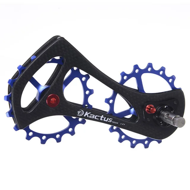 KACTUS TECH 17TS велосипедный керамический подшипник задний переключатель, MTB велосипед из углеродного волокна Jockey шкив колеса 5800/4700/105/Tiagra - Цвет: Ceramic Bearing blue