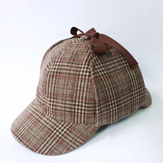 High Quality Cosplay Cap Detective Sherlock Holmes Deerstalker Hat Gray Black Brown Caps New Berets Cap Vestidos (2)