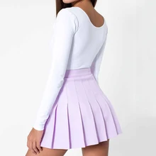 Новые женские летние юбки винтажная плотная плиссированная юбка с высокой талией Мини-бейсбольные юбки Харадзюку SK218