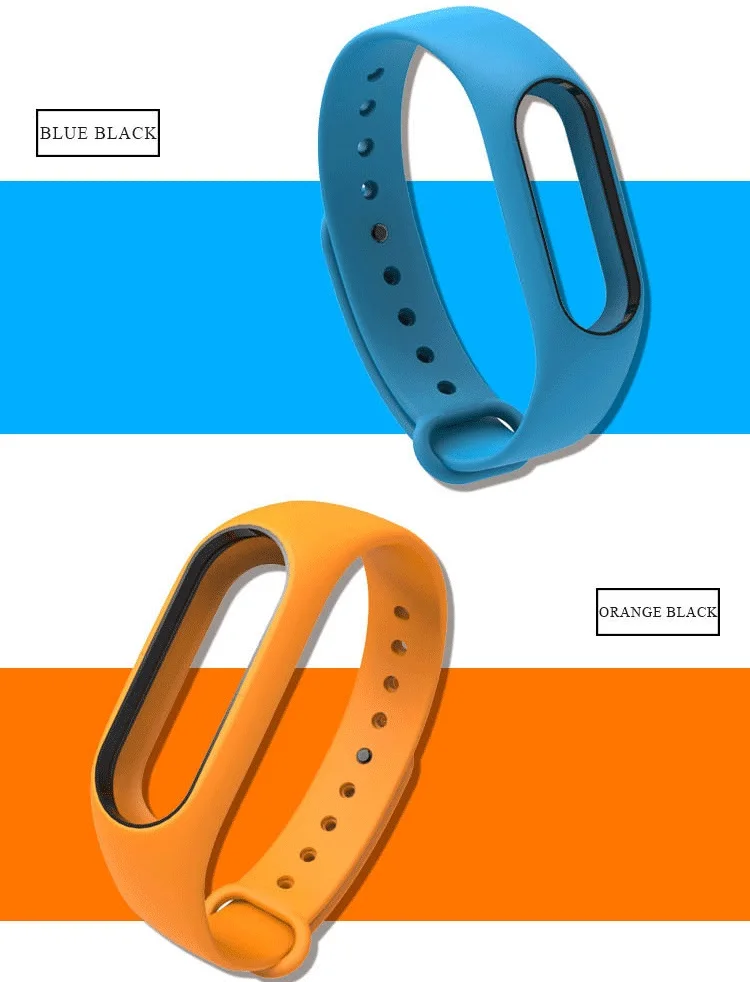 Mi jobs Цветной силиконовый ремешок для Xiaomi mi band 2, умный ремешок на запястье, двойной цвет, замена для mi band 2, браслеты