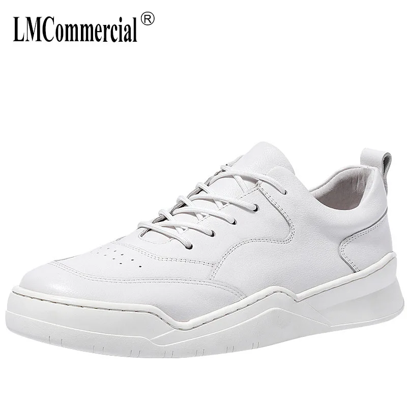 

High Quality Genuine Leather white shoes men spring autumn summer low top mens casual shoes fashion breathable shoes men