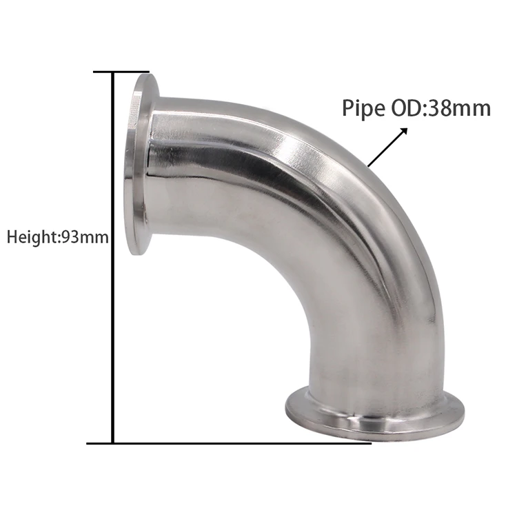 1-1/" 38 мм Труба O/D SUS304 из нержавеющей стали санитарный 1,5" тройной зажим 90 градусов Локоть Фитинг для домашнего пивоварения дневник продукт