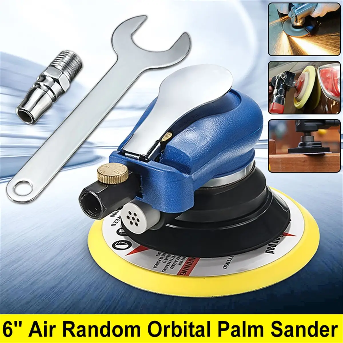 

6 Inch 10000rpm Round Air Orbital Sander Random for Sander 150mm Dualable Action Auto Body Orbit DA Sanding Hand Tool