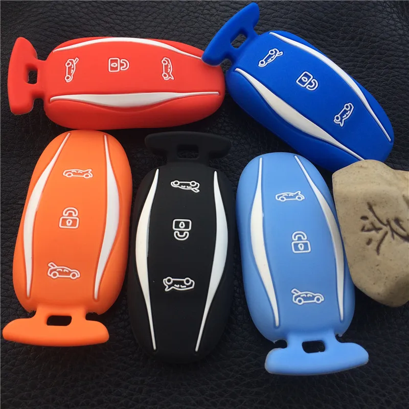 Buy Silicone rubber car key cover case for Tesla model