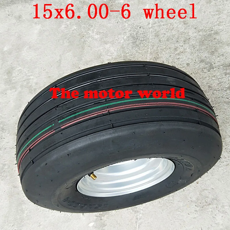 

Free Shipping 2019 New 15X6.00-6 Wheel with Good Quality Fits for 168CC Karting Go Kart Motorcycle Wheel Rim with Tubeless Tire