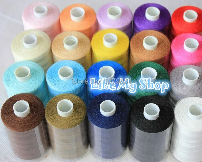 Полиэстер швейная нить машина/нитки для ручного шитья 1000 ярдов x 20 основных цветов