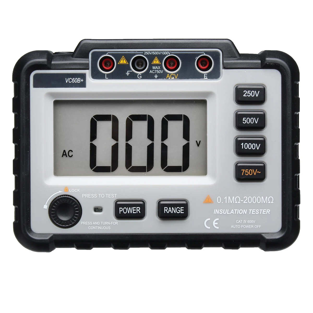Jiguoor 250/500/1000 В постоянного тока легкий широкий диапазон ЖК подсветка VC60B + цифровой