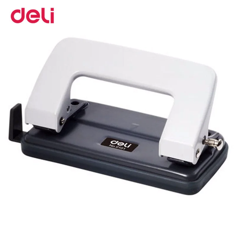 

Deli Multifunctional Hole Puncher School Office Metal Hand Paper Two Holes Punch, Metal White Blue Normel Style Punch