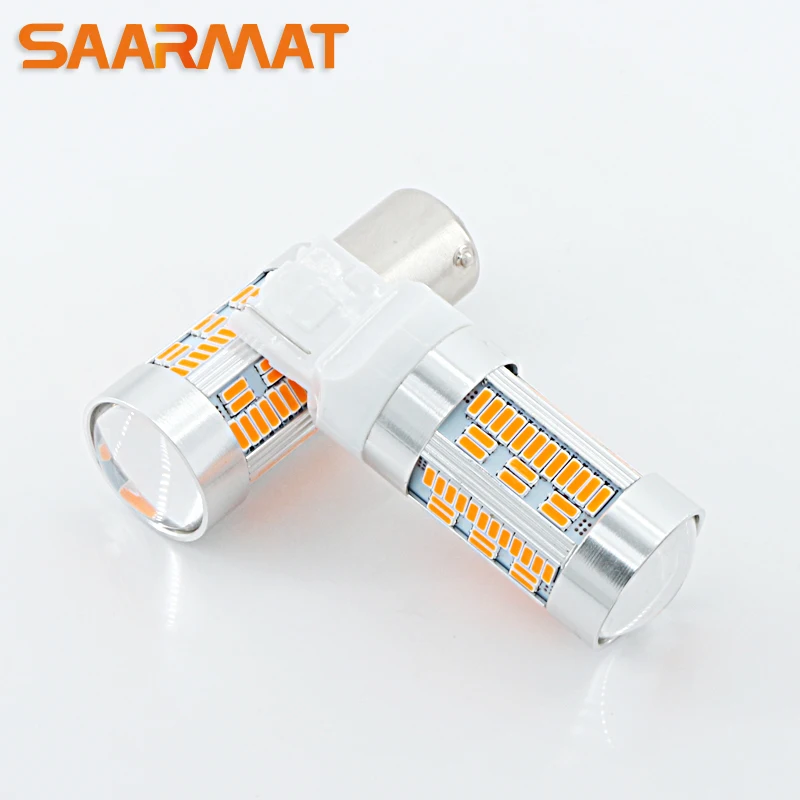 

2x Canbus No Hyper Flashing 7440 T20 7443 580 WY21W LED Signal Auto Lamp LED 105SMD Yellow For Front/Rear Turn Signal Lights 12V