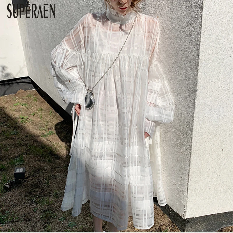  SuperAen Fashion Casual Two Pieces Dress Women Spring and Autumn 2019 New Dress Female Solid Color 