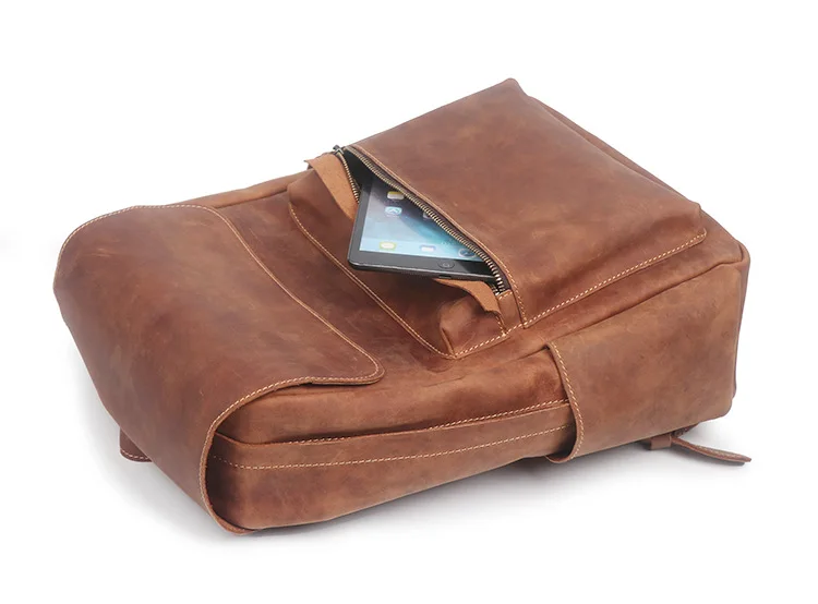 Nesitu Высокое качество Винтаж коричневый натуральная Crazy Horse кожа A4 14 ''ноутбук для женщин мужчин рюкзаки дорожные сумки M1047