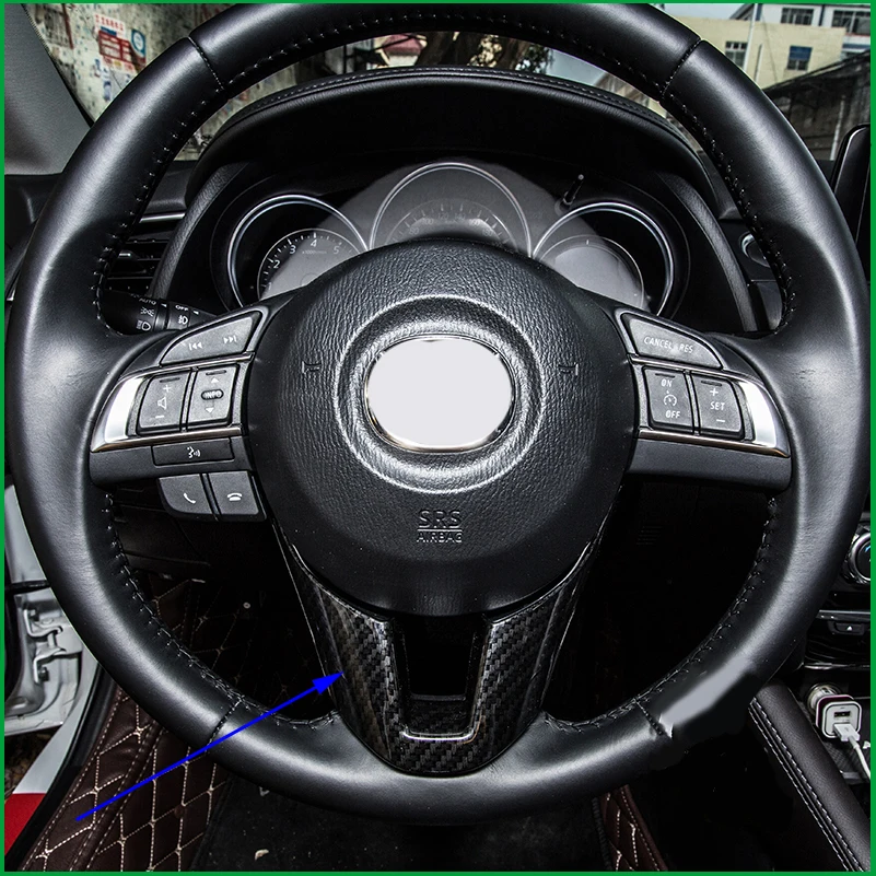 

Декоративная накладка на руль для Mazda 3 Axela 6 Atenza, декоративная накладка на руль в форме буквы V для салона автомобиля, Стайлинг автомобиля, АБС-пластик, для Mazda 3 Axela 6 Atenza CX-4