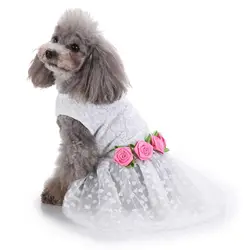 Модные кружевные розы сердце платье принцессы собака одежда костюм