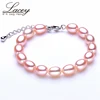 Pulsera de Perlas Naturales Real de plata de ley 925 con cierre, pulsera de perlas cultivadas en agua dulce para boda, regalo para hija ► Foto 3/4