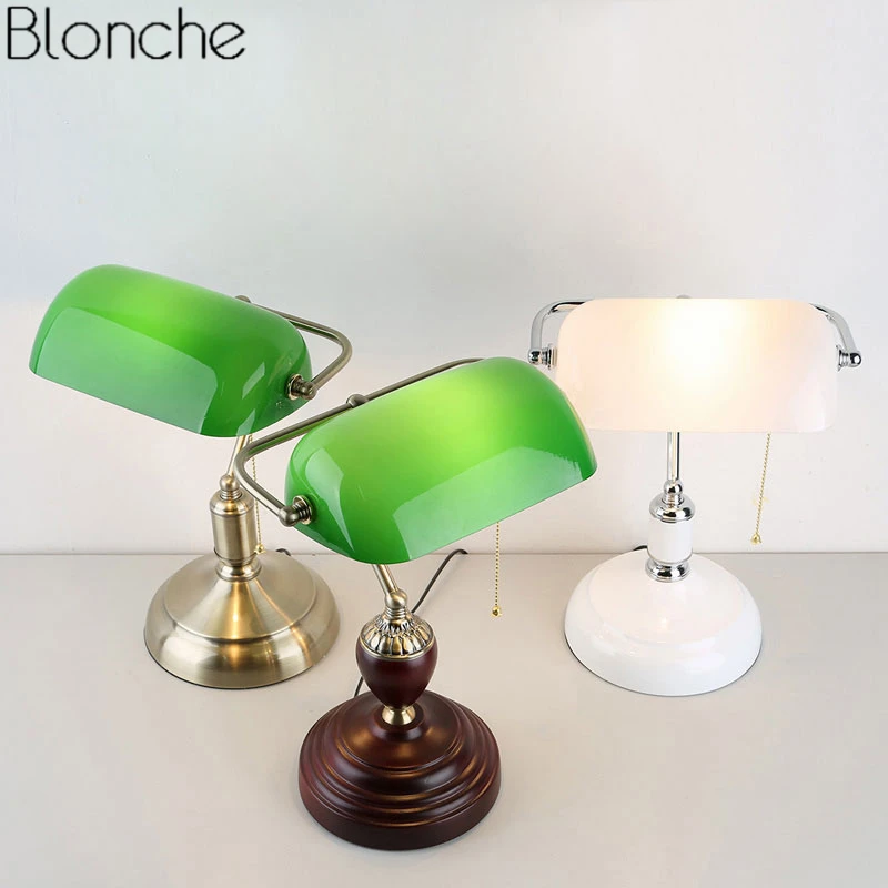 Vintage Desk Lamp Chinese Retro Emerald Table Light For Home