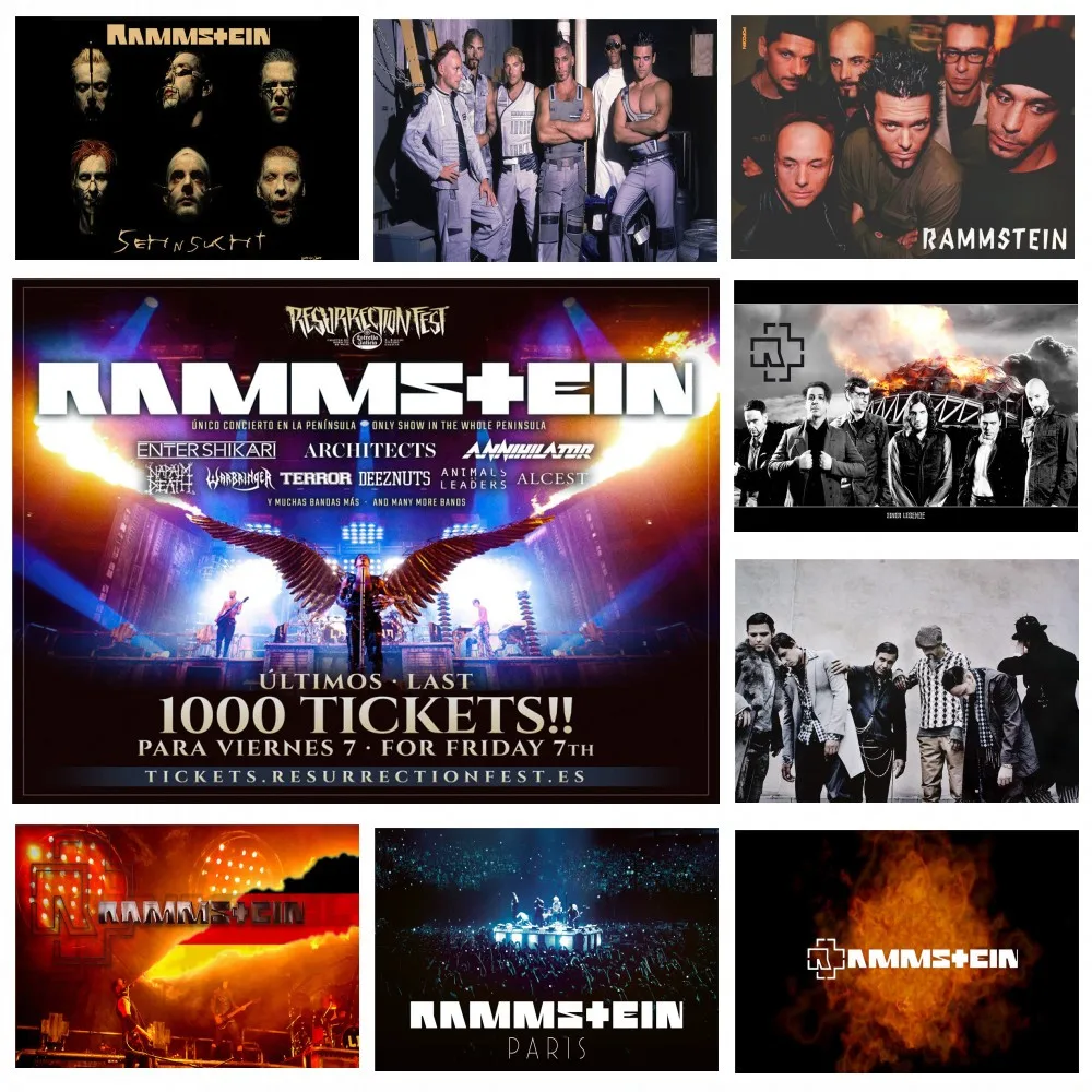 

RAMMSTEIN German Chariot vintage coated paper poster, rock bar, room decoration,decorative painting,Wall Sticker buy 3 get 4