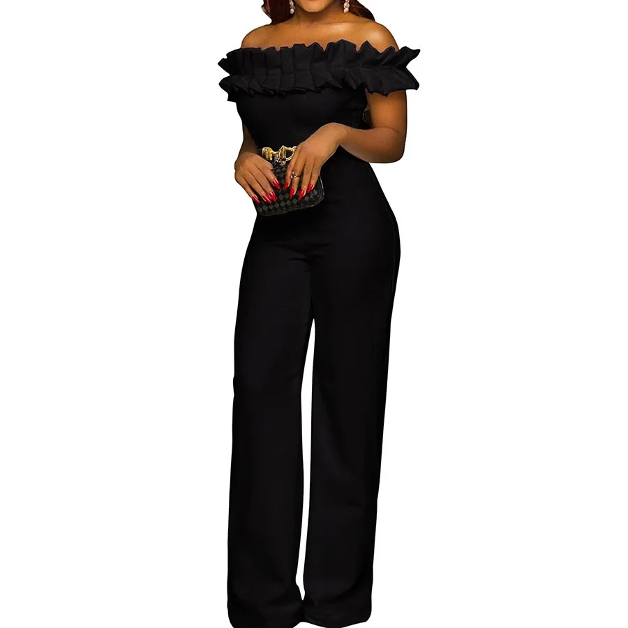 

HAOOHU The new spring and summer 2018 hot sexy fashion party Strapless Jumpsuit agaric