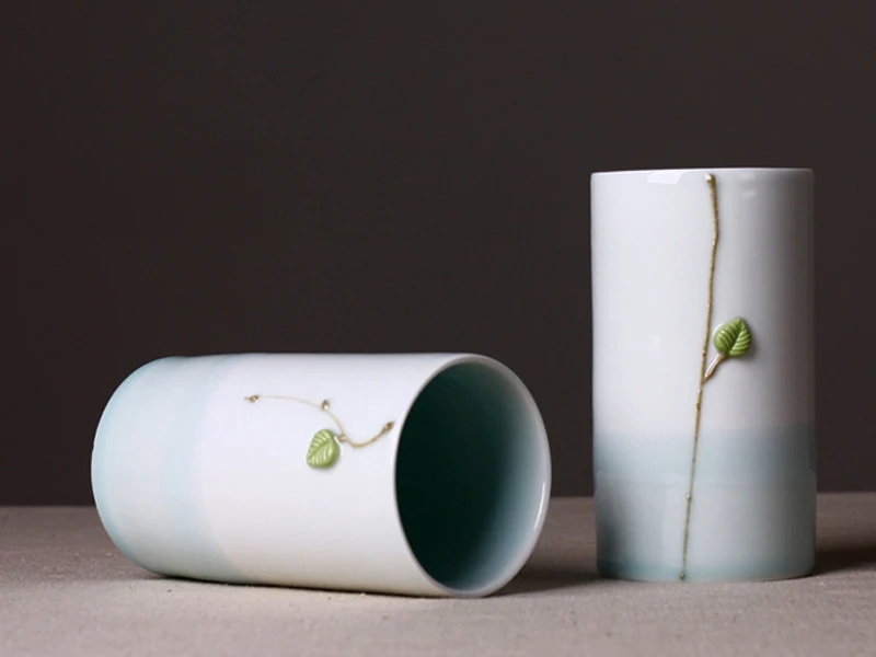 Unique Ceramic Teacups Chinese Porcelain Tea Coffee Cups & Mugs Hand-Carved Jingdezhen Ceramic Cups Couple Gift Mugs Drinkware (11)