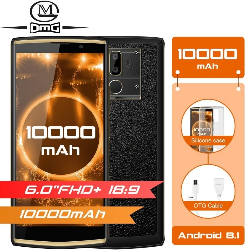 

OUKITEL K7 10000mAh 9V/2A Quick Charge Smartphone Android 8.1 6.0" MTK6750T 4GB+64GB 13.0MP+5.0MP Fingerprint ID Mobile phone