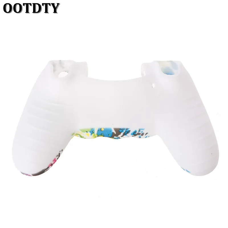 OOTDTY 3 в 1 Противоскользящий разноцветный силиконовый чехол кожа чехол+ 2 Thumbsticks Захваты для sony PS4 Pro Slim контроллер