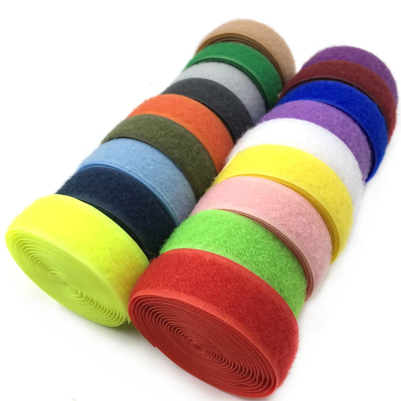 

2Meters Pair Adhesive Hook and Loop Fastener Tape sew on Snap Nylon Sticky Cable Ties Wire Strap cord 2cm Width